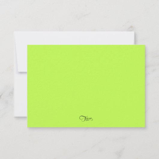 Bat Mitzvah Abstract Design in Lime Green RSVP Kaartje (Achterkant)