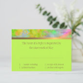 Bat Mitzvah Abstract Design in Lime Green RSVP Kaartje (Staand voorkant)