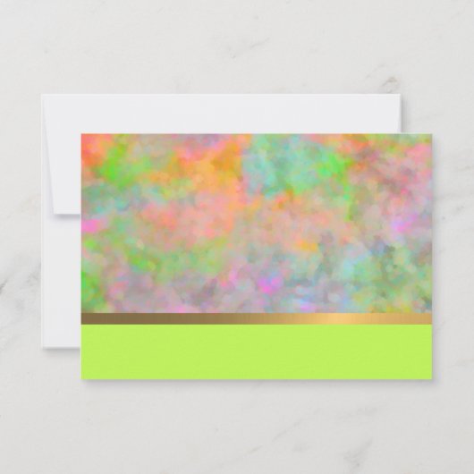 Bat Mitzvah Abstract Design in Lime Green RSVP Kaartje (Achterkant)