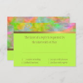 Bat Mitzvah Abstract Design in Lime Green RSVP Kaartje (Voorkant / Achterkant)