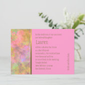 Bat Mitzvah Abstract Design in Roze Kaart (Staand voorkant)