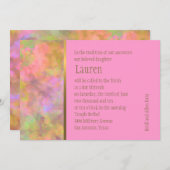 Bat Mitzvah Abstract Design in Roze Kaart (Voorkant / Achterkant)