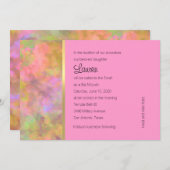 Bat Mitzvah Abstract Design in Roze Kaart (Voorkant / Achterkant)