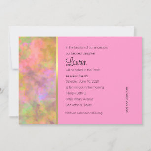 Bat Mitzvah Abstract Design in Roze Kaart