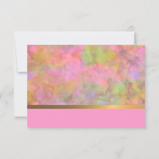 Bat Mitzvah Abstract Design in Roze RSVP Kaartje (Achterkant)