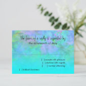 Bat Mitzvah Abstract Design in Turquoise RSVP Kaartje (Staand voorkant)