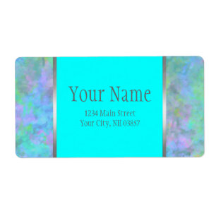 Bat Mitzvah Abstract Design in Turquoise Silver Etiket