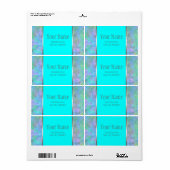 Bat Mitzvah Abstract Design in Turquoise Silver Etiket (Full Sheet)