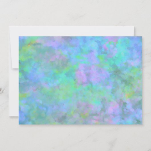 Bat Mitzvah Abstract Design in Turquoise Silver Kaart (Achterkant)