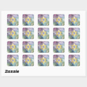 Bat Mitzvah Abstract pasteipatroon Vierkante Sticker (Vel)