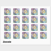 Bat Mitzvah Abstract Shimmery Pastel Pattern Vierkante Sticker (Vel)