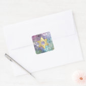 Bat Mitzvah Abstract Shimmery Pastel Pattern Vierkante Sticker (Envelop)