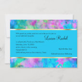 Bat Mitzvah Abstracte Turquoise Blue Pink Aqua Kaart (Voorkant)