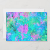 Bat Mitzvah Abstracte Turquoise Blue Pink Aqua Kaart (Achterkant)