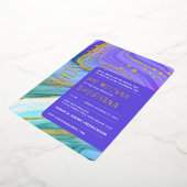 BaT Mitzvah Agate Marble REAL GOLD Foil Invitation Folie Uitnodiging (Gedraaid)
