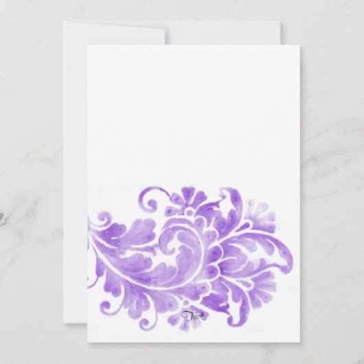 Bat Mitzvah Antiek Plume Kaart (Achterkant)