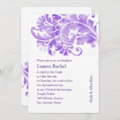 Bat Mitzvah Antiek Plume Kaart (Voorkant / Achterkant)