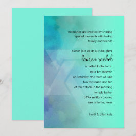 Bat Mitzvah Aqua en Blue Star van David Kaart