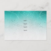 Bat Mitzvah Aqua Star Glittery After Party Kaart (Achterkant)