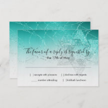 Bat Mitzvah Aqua Star van David Glittery RSVP