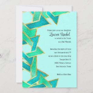 Bat Mitzvah Aqua Turquoise Ster van David Kaart