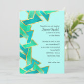 Bat Mitzvah Aqua Turquoise Ster van David Kaart (Staand voorkant)