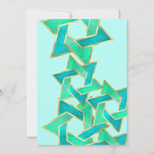 Bat Mitzvah Aqua Turquoise Ster van David Kaart (Achterkant)