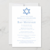 Bat Mitzvah Artistieke Blauwe Ster van David Feest Magnetische Uitnodiging (Voorkant)