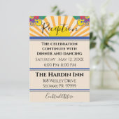 Bat Mitzvah Bar Mitzvah 60's Style Reception Card Informatiekaartje (Staand voorkant)