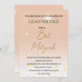 Bat Mitzvah, Bar Mitzvah Birthday Pink Gold Glitte Kaart (Voorkant / Achterkant)