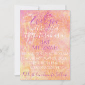 Bat Mitzvah Bar Mitzvah Bloemrijke Subtiele Uitnod Kaart (Voorkant)