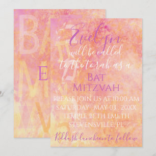 Bat Mitzvah Bar Mitzvah Bloemrijke Subtiele Uitnod Kaart