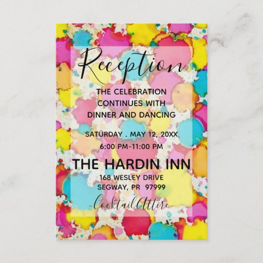 Bat Mitzvah Bar Mitzvah Confetti Reception Card Informatiekaartje (Voorkant)