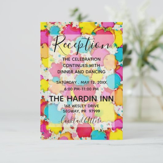 Bat Mitzvah Bar Mitzvah Confetti Reception Card Informatiekaartje (Staand voorkant)