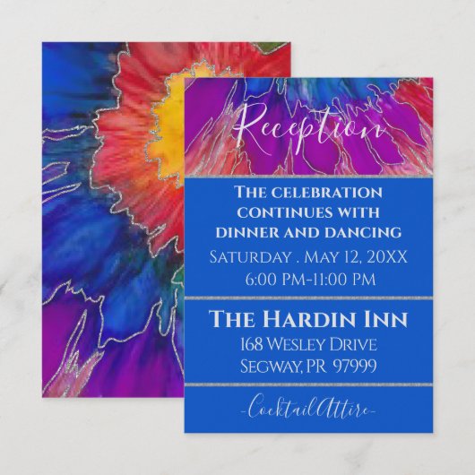 Bat Mitzvah Bar Mitzvah Elegant Tie Dye Design Enc Informatiekaartje (Voorkant / Achterkant)