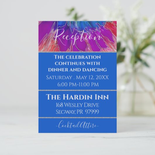 Bat Mitzvah Bar Mitzvah Elegant Tie Dye Design Enc Informatiekaartje (Staand voorkant)