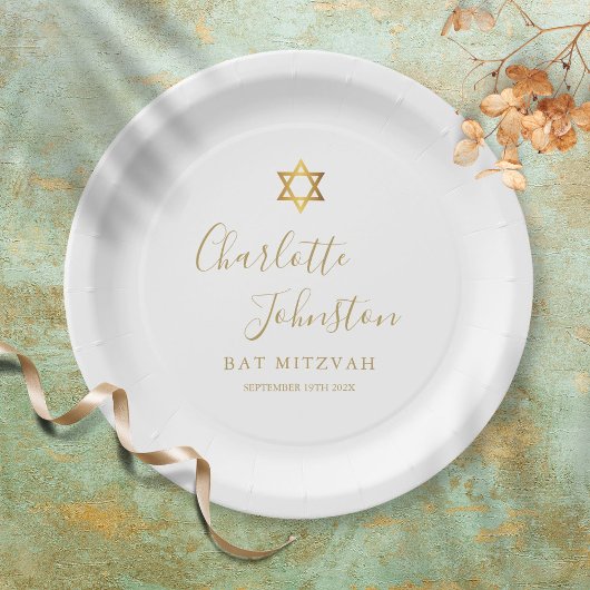 Bat Mitzvah, Bar Mitzvah Elegante Gouden Schrift Papieren Bordje