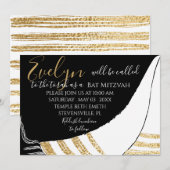 Bat Mitzvah Bar Mitzvah Elegante uitnodiging (Voorkant / Achterkant)