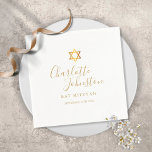 Bat Mitzvah Bar Mitzvah Gold Star van David Servet<br><div class="desc">Met de naam van de gouden scripthandtekening. Pas uw speciale informatie van de Bat of van de Bar Mitzvah in het geheime goudletters aan. Ontworpen door: Thisnotme©</div>