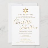 Bat Mitzvah, Bar Mitzvah Modern Goud Schrift Kaart (Voorkant)