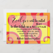 Bat Mitzvah Bar Mitzvah Silvery Swirls Invitation Kaart (Voorkant)