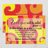 Bat Mitzvah Bar Mitzvah Silvery Swirls Invitation Kaart (Voorkant / Achterkant)
