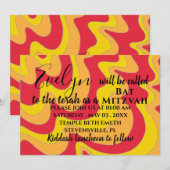 Bat Mitzvah Bar Mitzvah Silvery Waves Uitnodiging (Voorkant / Achterkant)