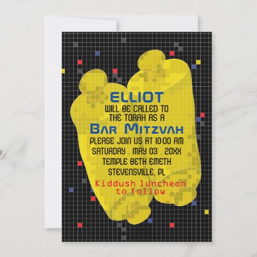 Bat Mitzvah Bar Mitzvah spel op uitnodiging (Voorkant)