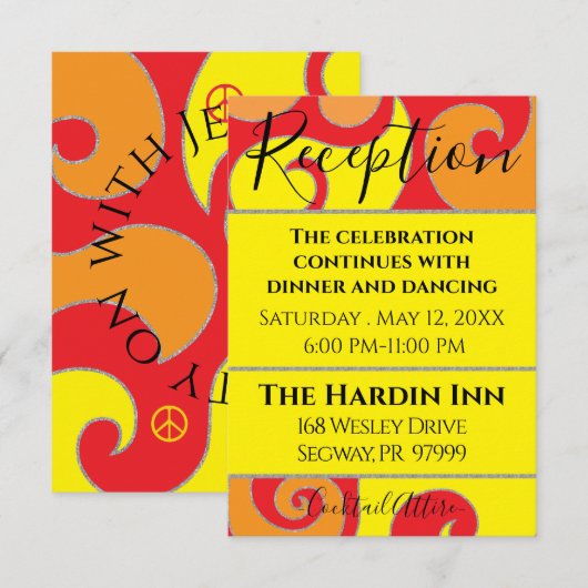 Bat Mitzvah Bar Mitzvah Swirls Design Informatiekaartje (Voorkant / Achterkant)