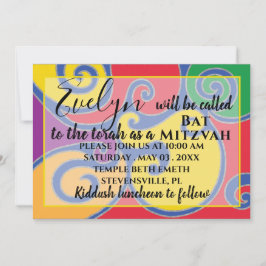 Bat Mitzvah Bar Mitzvah Swirls Invitation Kaart