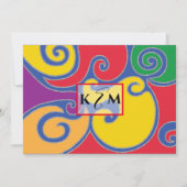Bat Mitzvah Bar Mitzvah Swirls Invitation Kaart (Achterkant)