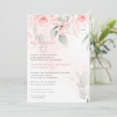 Bat Mitzvah Beauful Blush roze rozen Kaart (Staand voorkant)