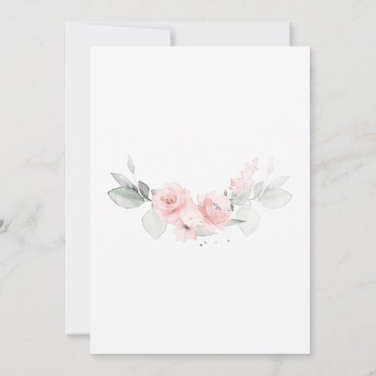 Bat Mitzvah Beauful Blush roze rozen Kaart (Achterkant)