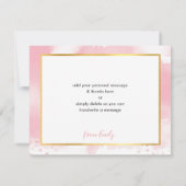 BAT MITZVAH bedankt gouden ster roze waterverf (Achterkant)